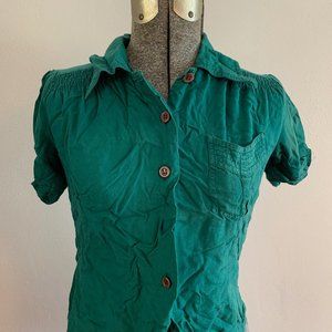 Vintage Emerald Green Blouse Sz 2